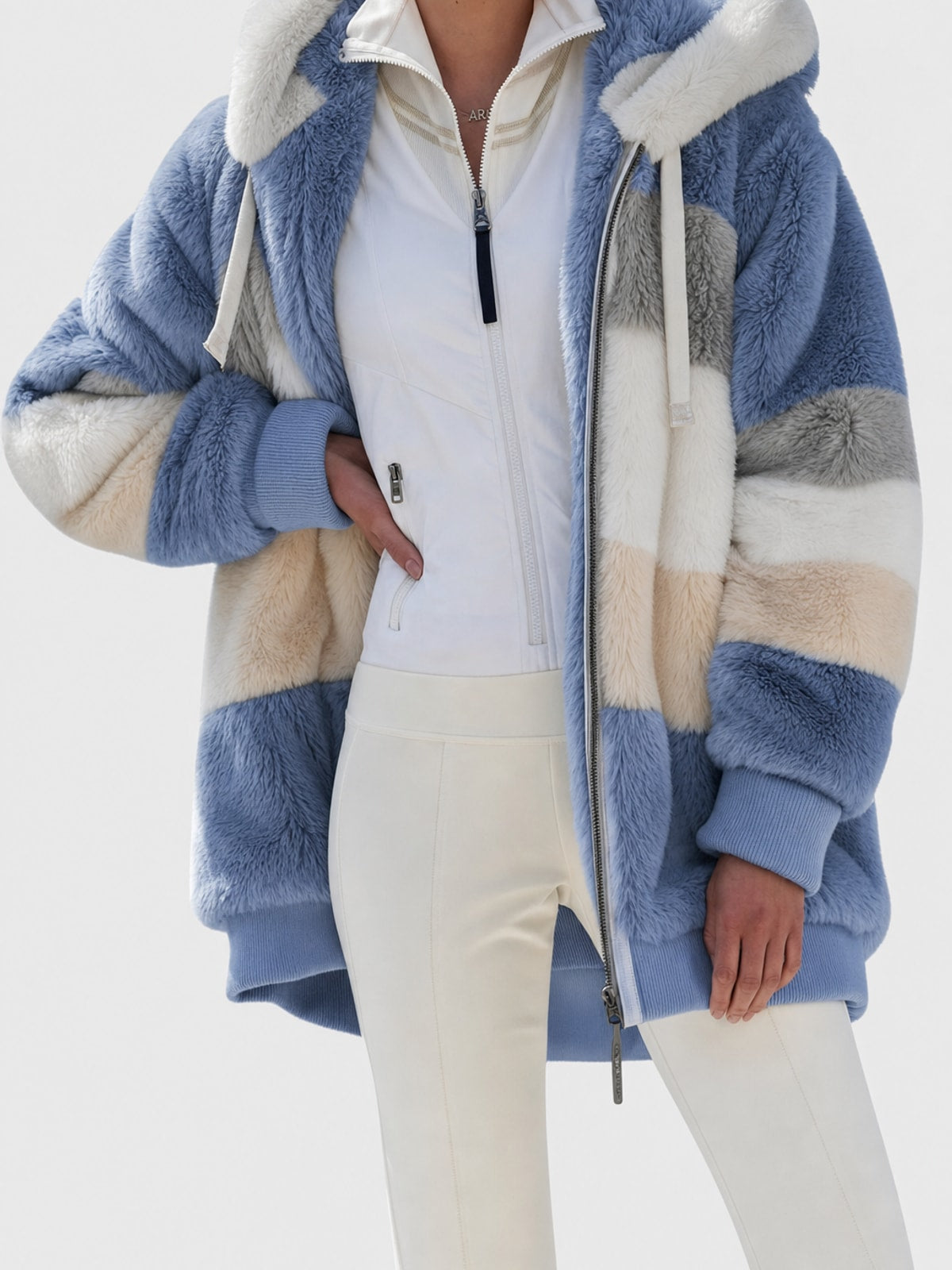 Women's Puffer Jacket with Faux-Fur Hood Warm Winter Coat - 2