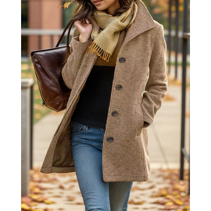 Turndown collar tailored coat - view 3