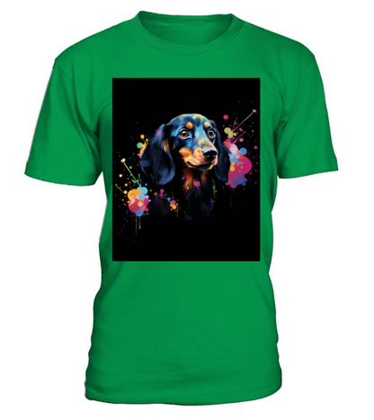 Color Explosion Dachshund Dog T-Shirt - Irish Green