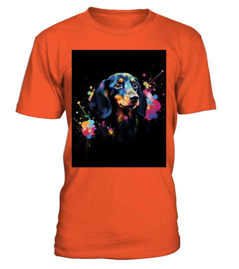 Color Explosion Dachshund Dog T-Shirt - Orange