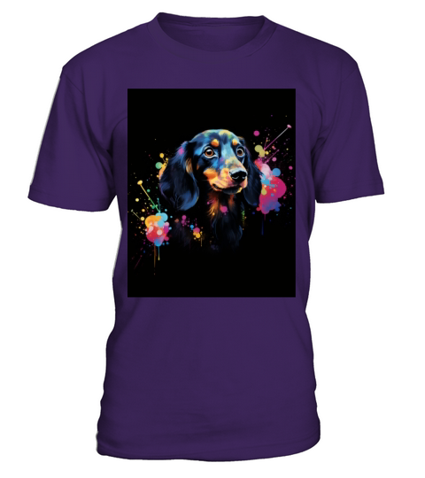 Color Explosion Dachshund Dog T-Shirt - Purple