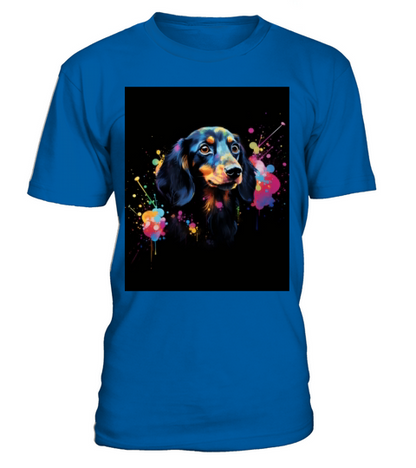 Color Explosion Dachshund Dog T-Shirt - Royal Blue