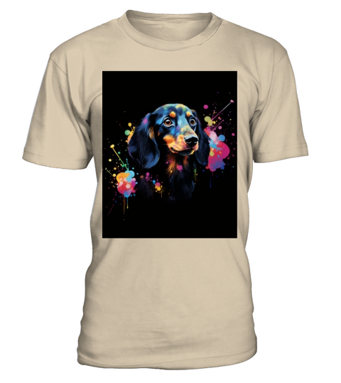 Color Explosion Dachshund Dog T-Shirt - Sand