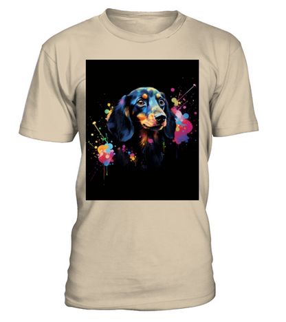 Color Explosion Dachshund Dog T-Shirt - Sand