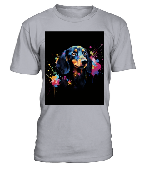 Color Explosion Dachshund Dog T-Shirt - Sport Grey