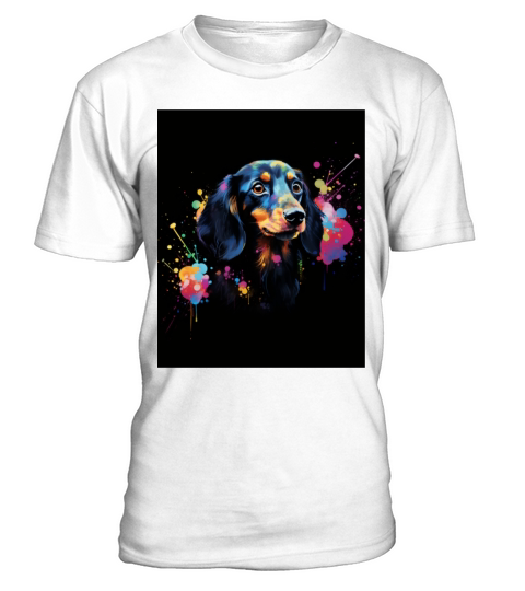 Color Explosion Dachshund Dog T-Shirt - White