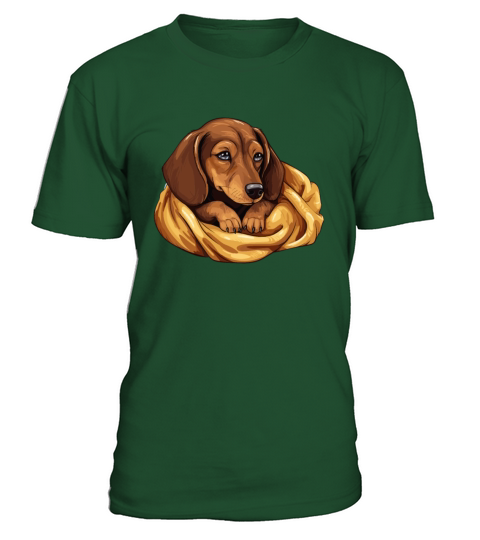 Cute Sleeping Dachshund Dog Official Sleeping T-Shirt - Green Bottle