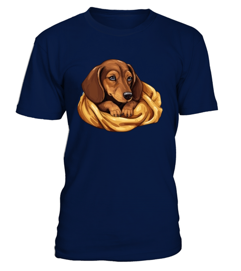 Cute Sleeping Dachshund Dog Official Sleeping T-Shirt - Navy