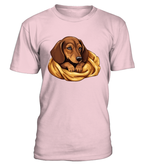 Cute Sleeping Dachshund Dog Official Sleeping T-Shirt - Pale Pink
