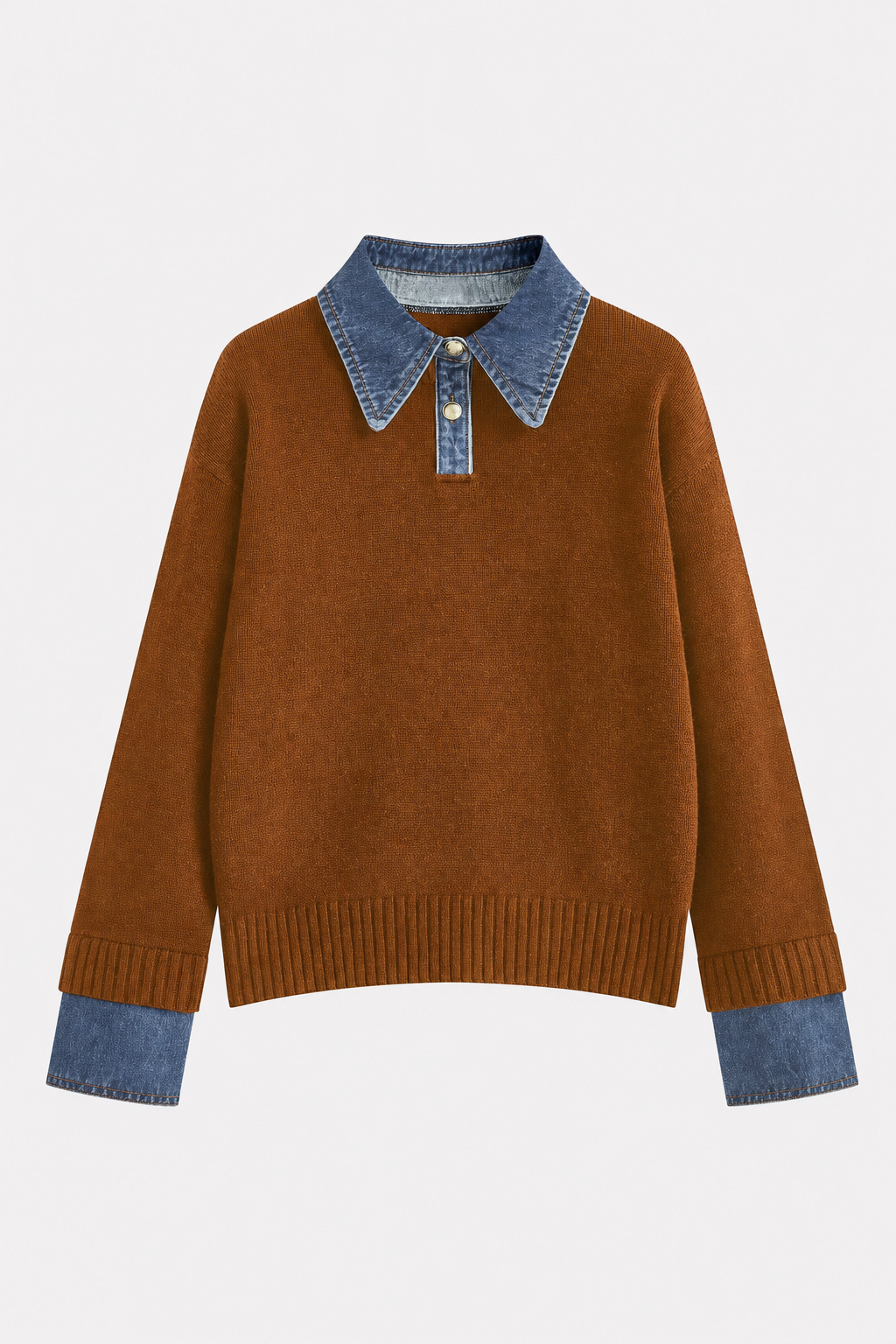 Panel Lapel Relaxed Knit Sweater - view 10