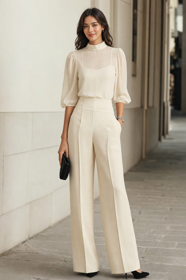 Three-Piece Wide-Leg Pant Set - 2