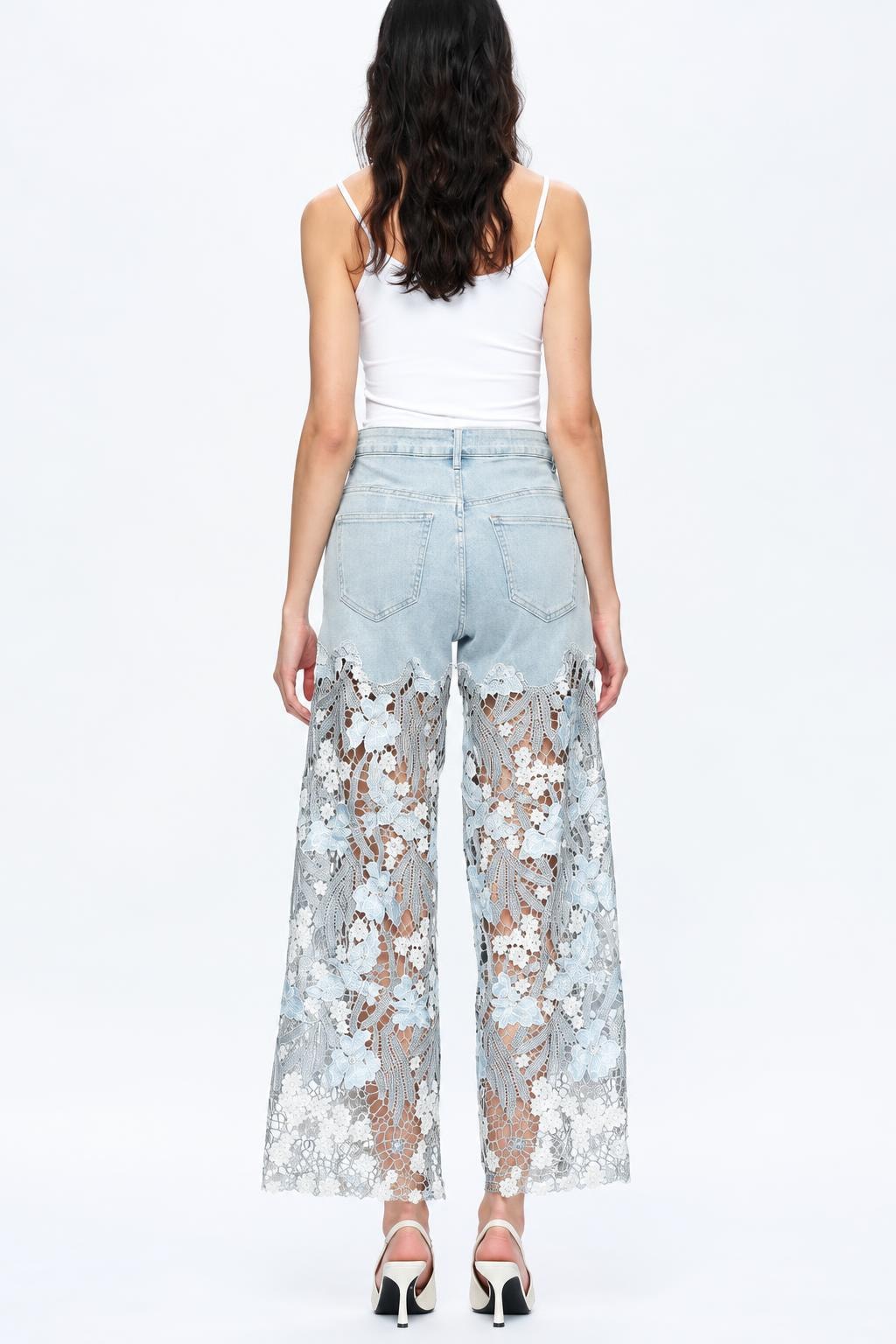 Denim Straight Leg Jeans With Pockets - 4
