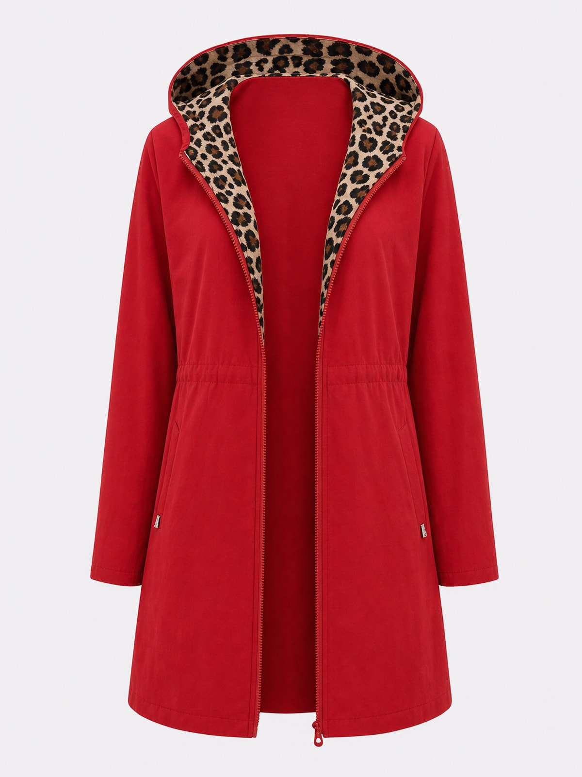 Reversible Hooded Jacket With Leopard Print Lining - 1