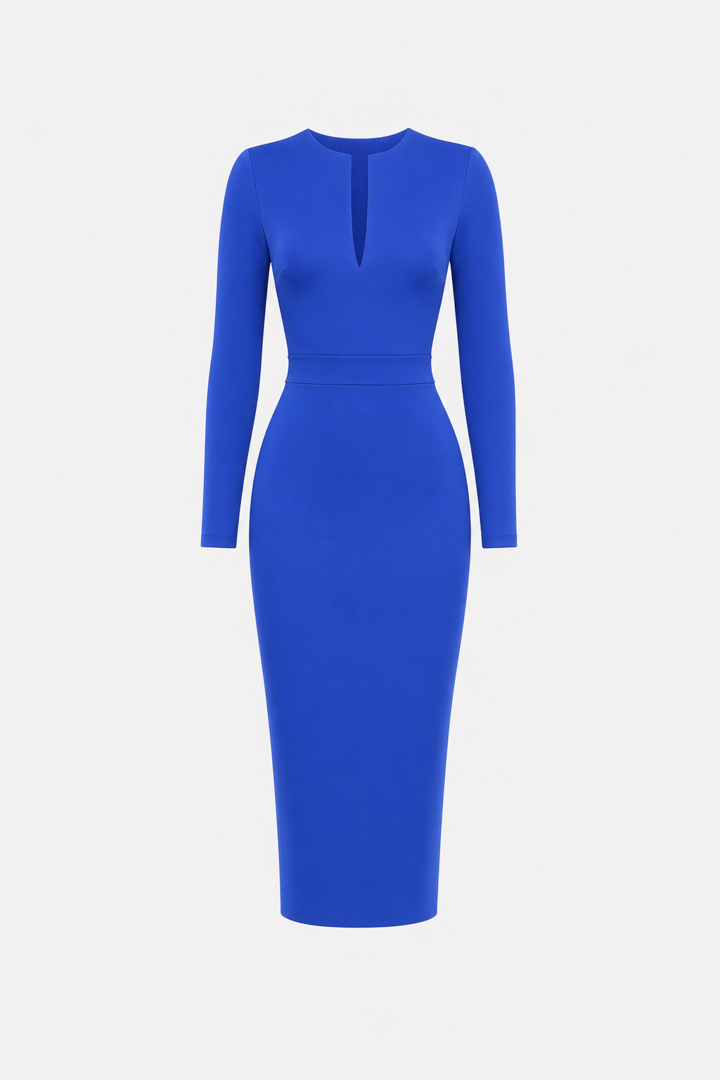 Satin pencil dress with back slit - view 14