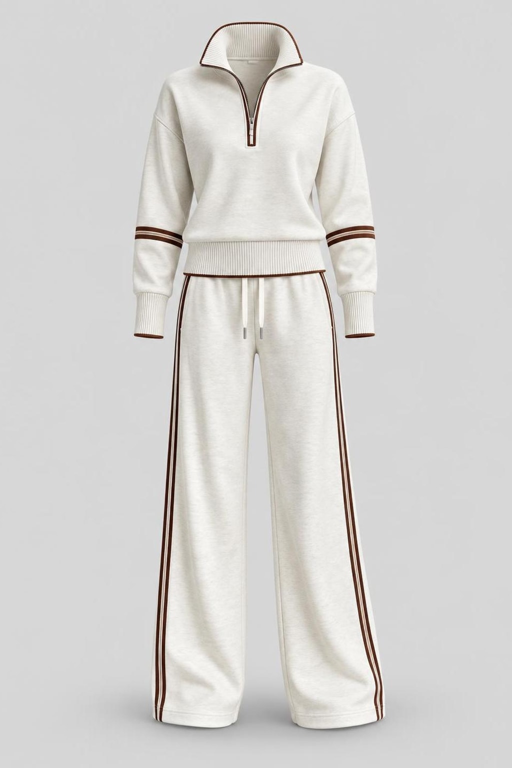Soft-Stretch Wide Leg Two-Piece Lounge Set - 1