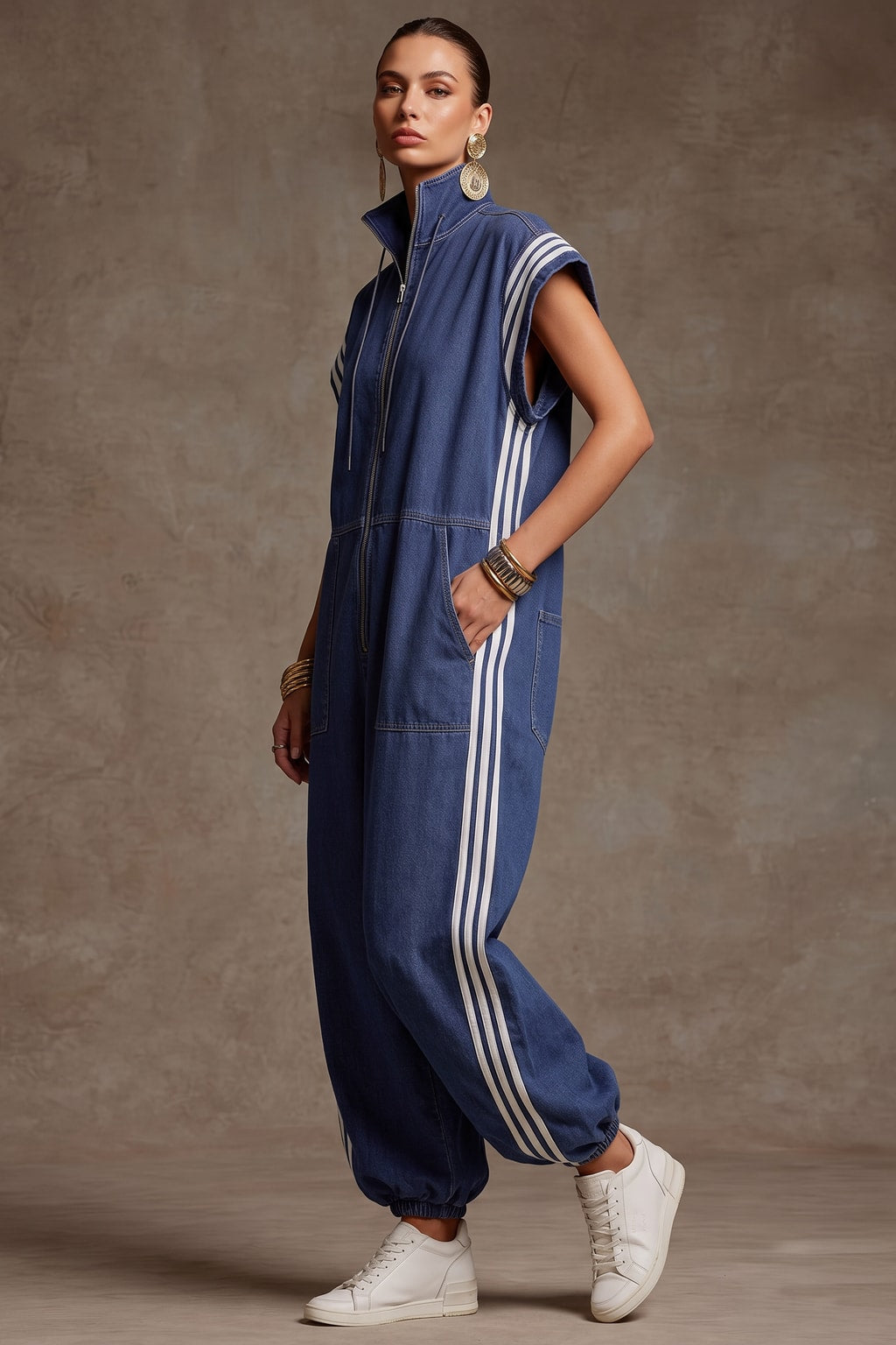 Cotton-Blend Denim Ankle-Tie Jumpsuit - 3
