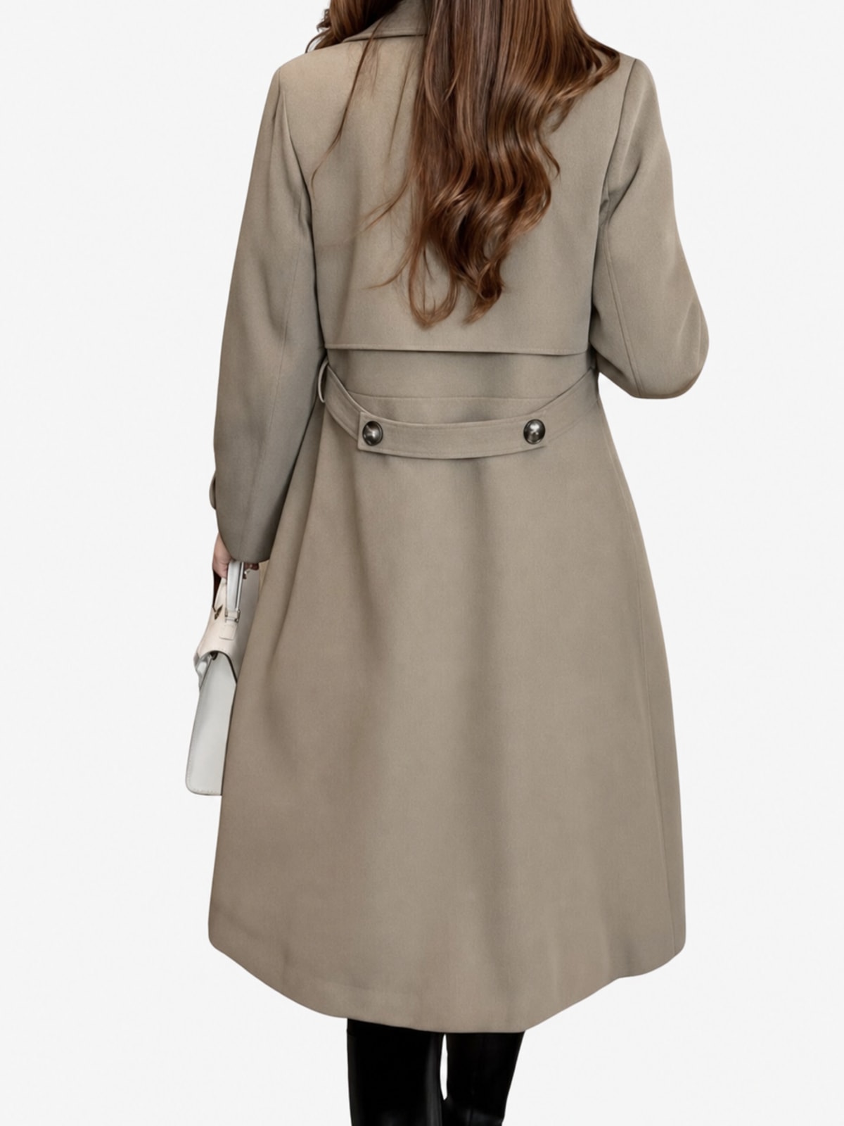 Belted Longline Trench Coat Classic Everyday Outerwear - 5