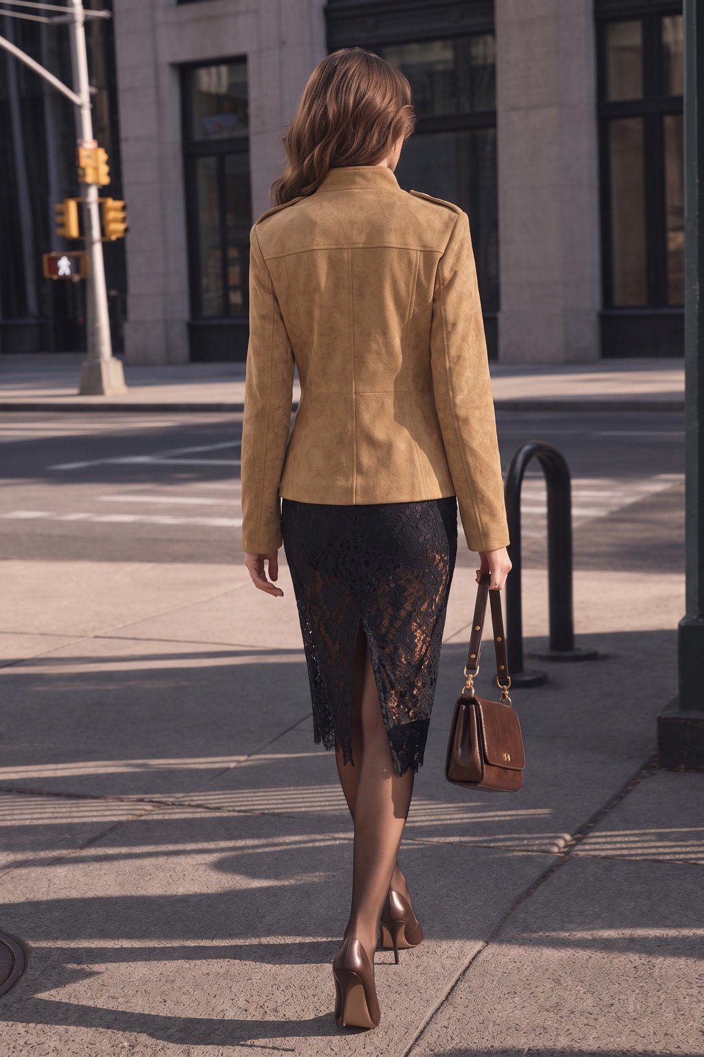 Polyester Single Breasted Jacket With Pockets - 3