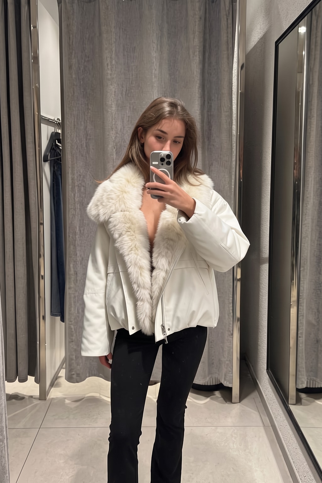Faux Fur Jacket Short Coat Loose Outerwear - 7