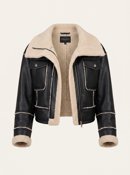 Cropped Tailored Leather Jacket