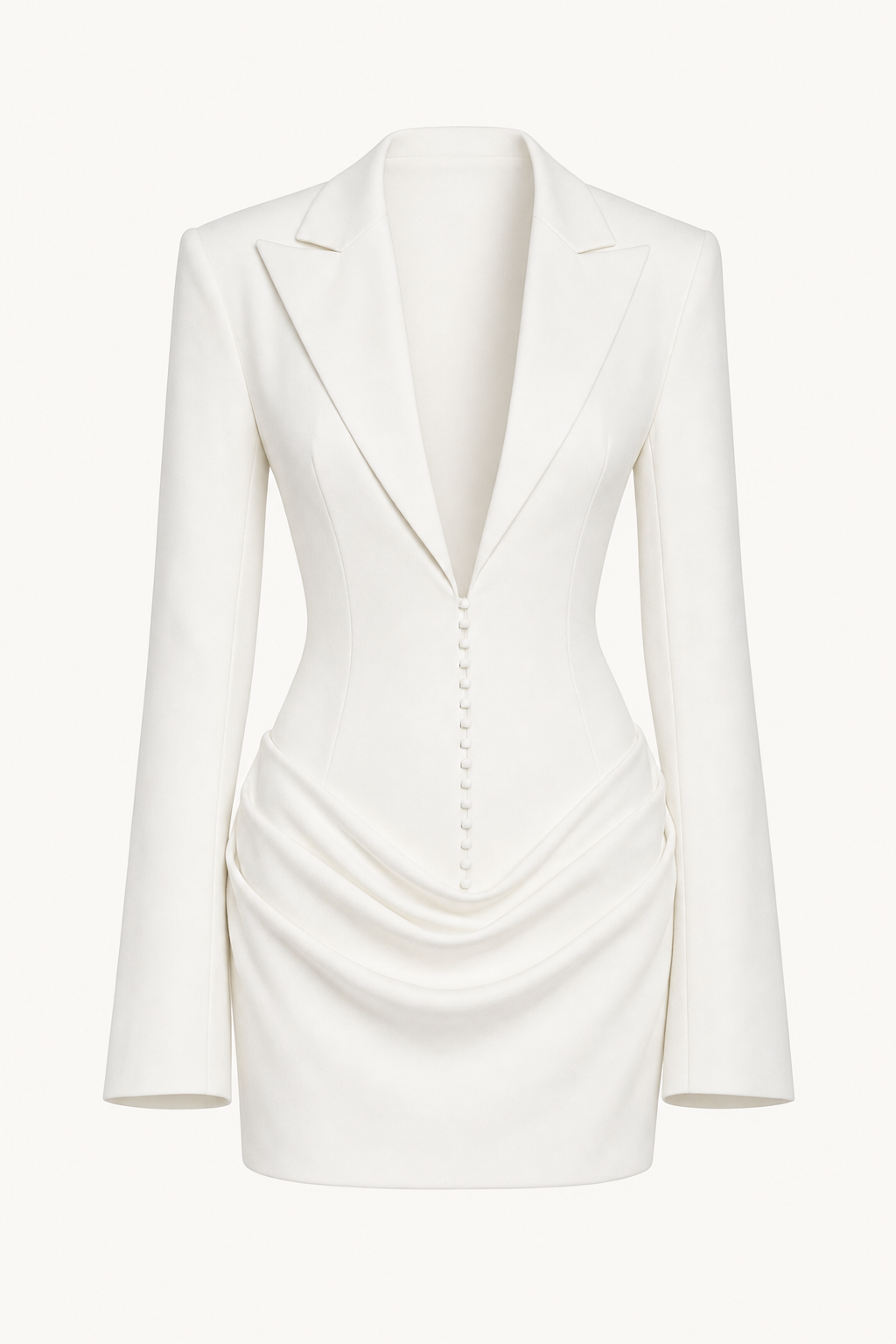 Draped V-Neck Slim Fit Mini Dress