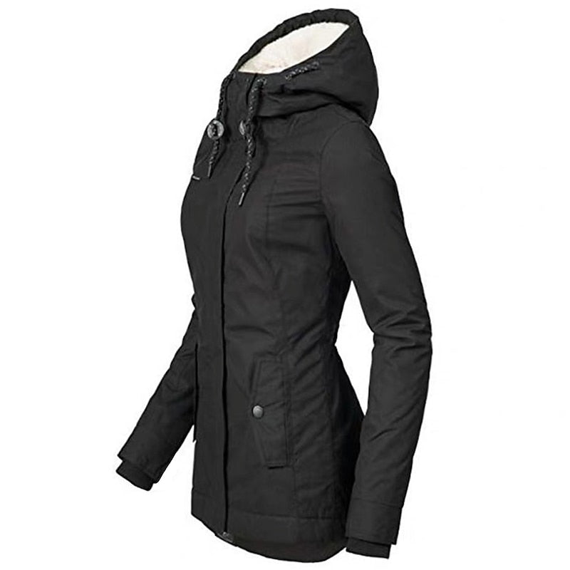 Hooded Winter Parka with Adjustable Waist - view 3