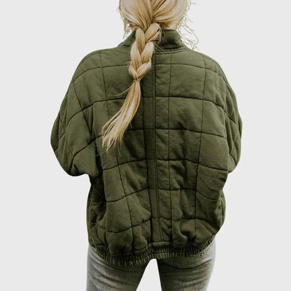 Quilted puffer jacket with high funnel neck - view 3