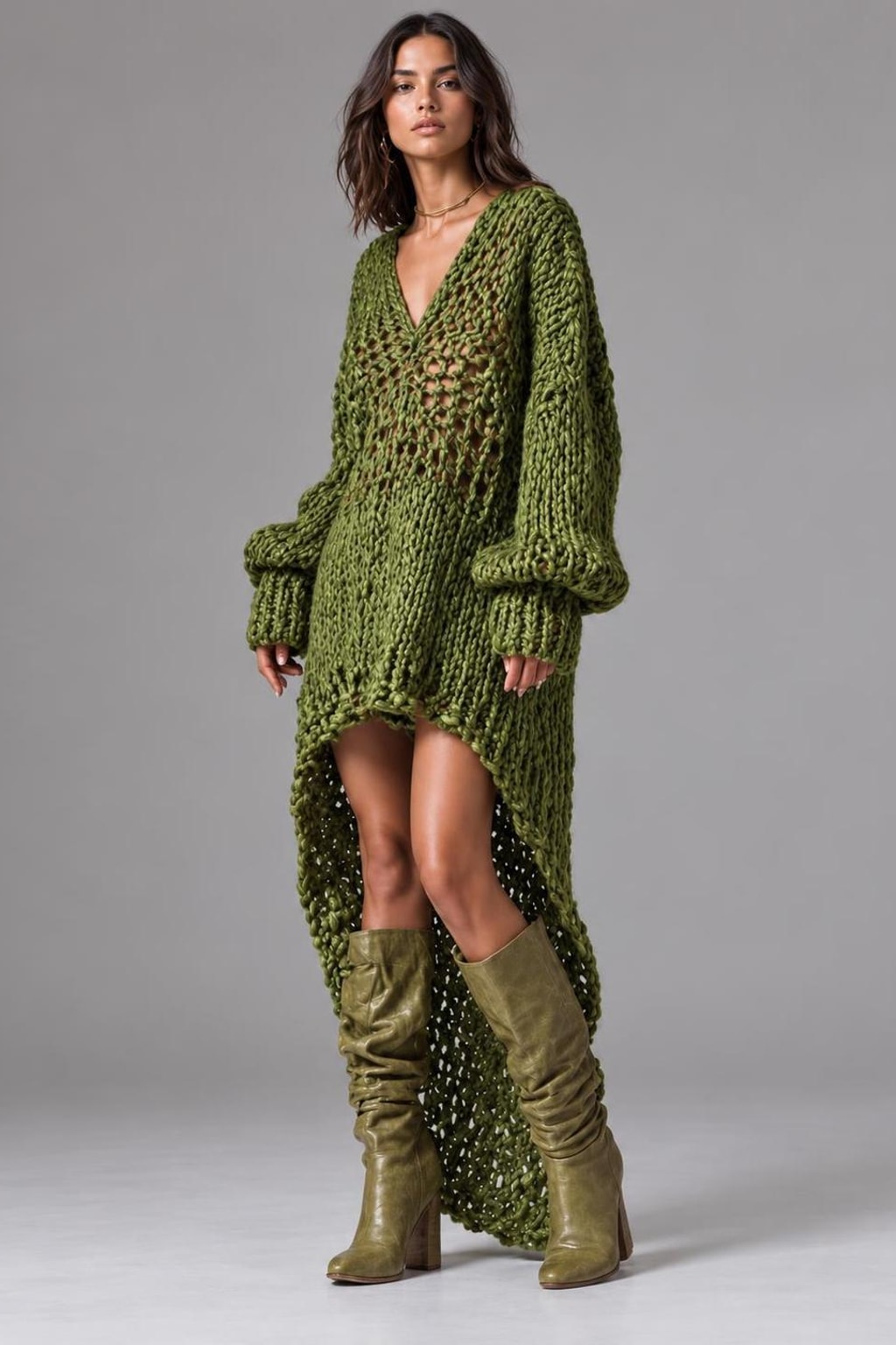 Rib Knit Hollow-Out Mini Dress - 3