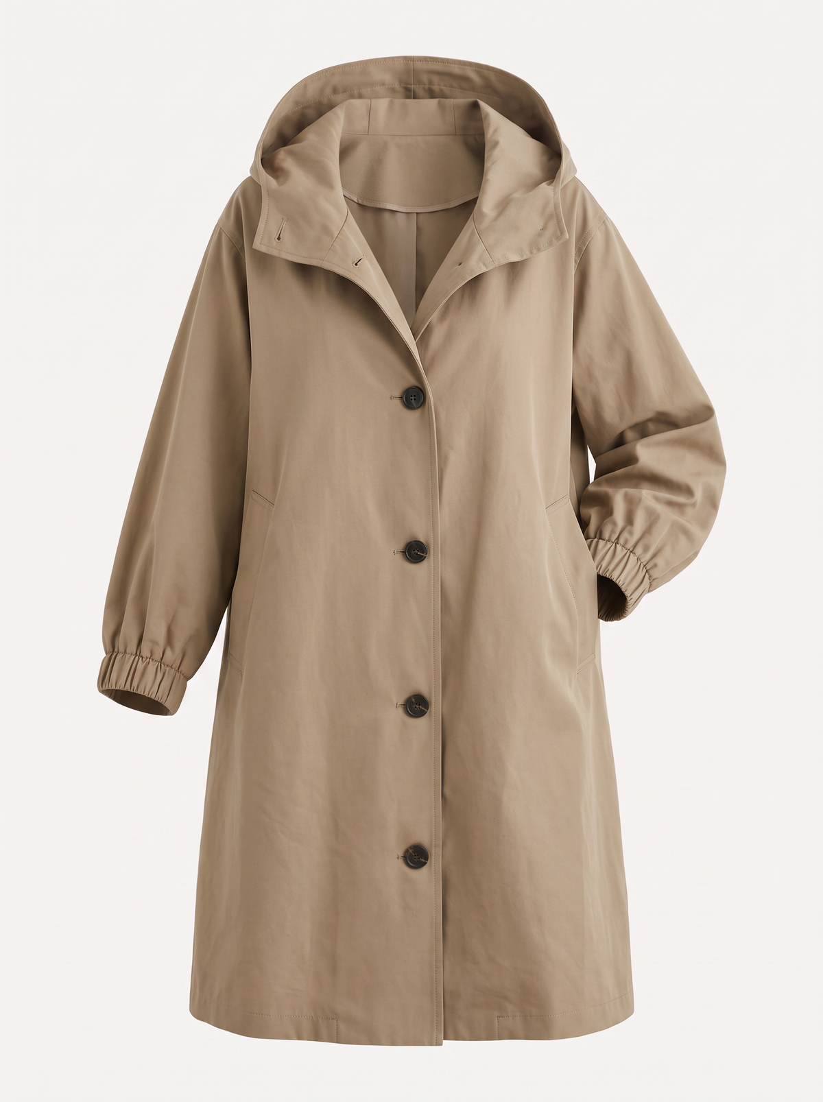 Lightweight hooded jacket with relaxed fit