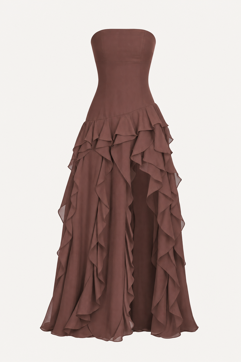 Off-Shoulder Ruffle Maxi Dress With Slit