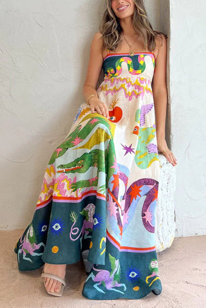 Smocked Back Linen Blend Midi Dress - view 2