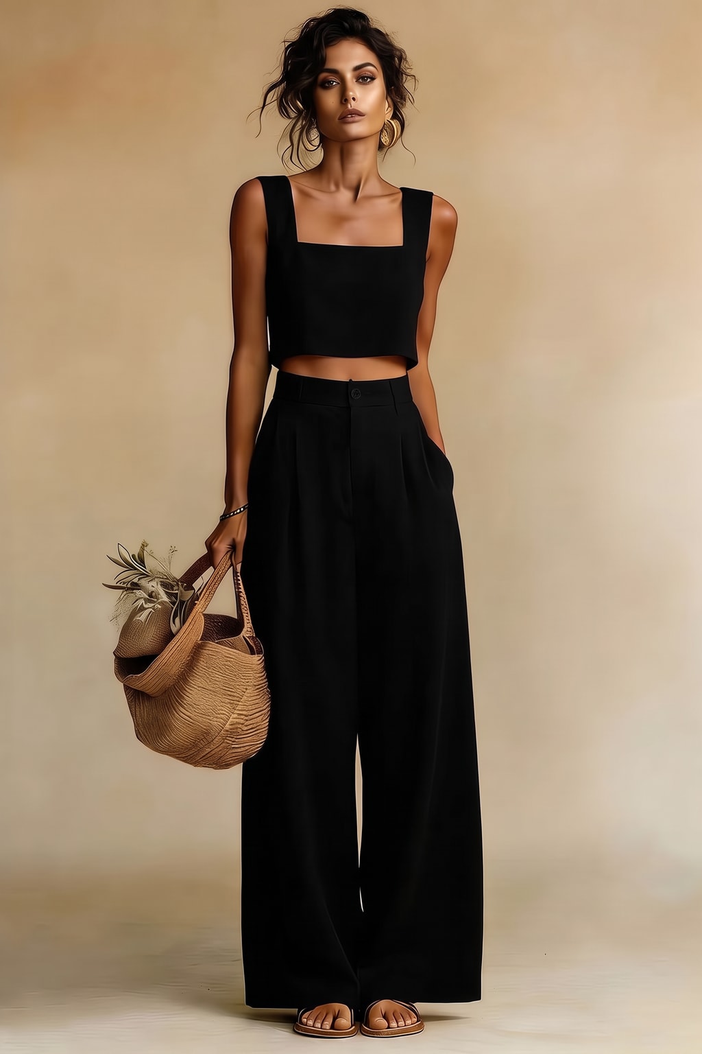 Flowy Palazzo Two-Piece Set With Relaxed Top - 4