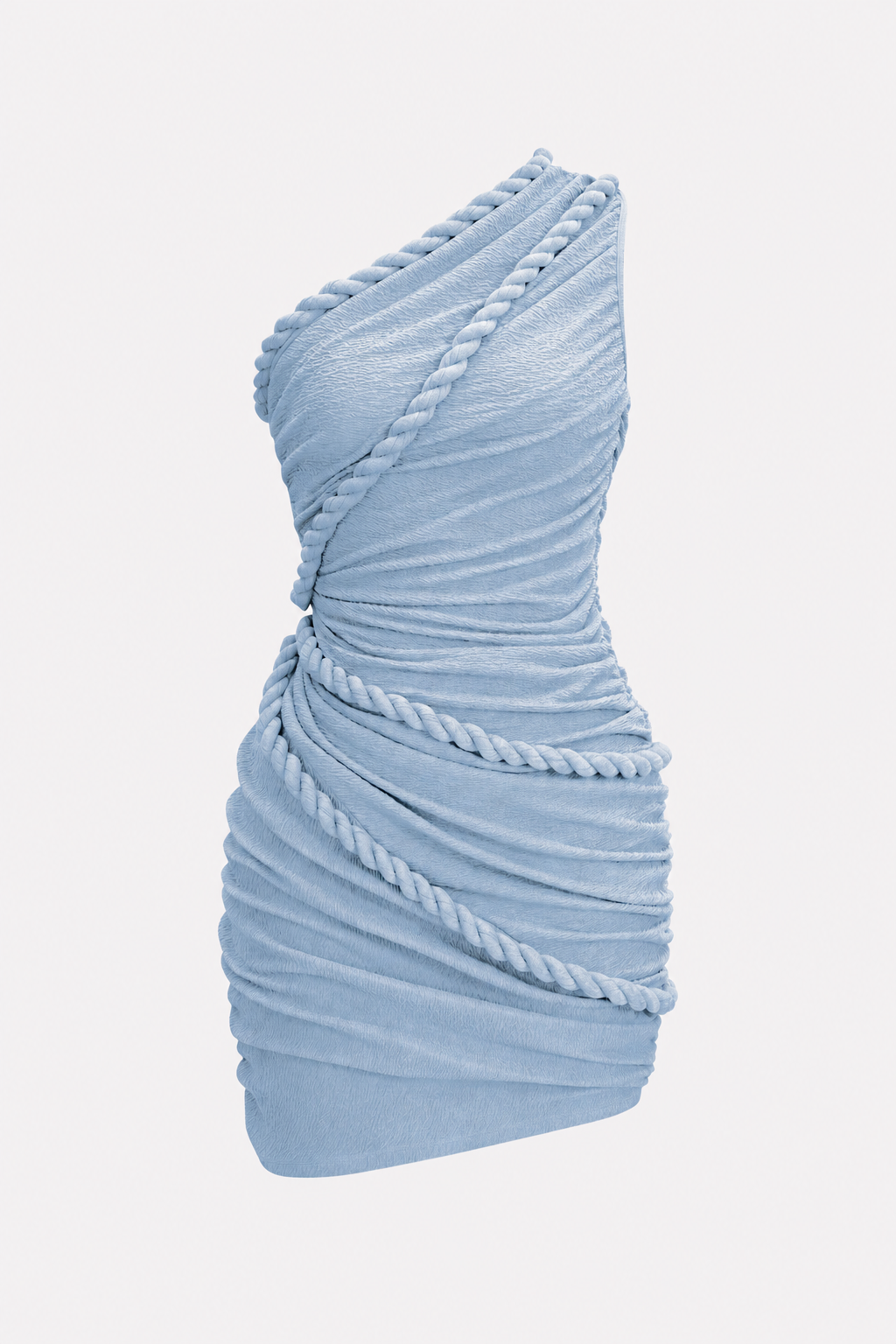 One-shoulder twist knot jersey mini dress - view 12