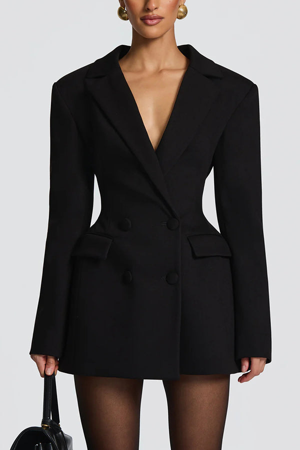 Belted Double-Breasted Blazer Mini Dress - view 2