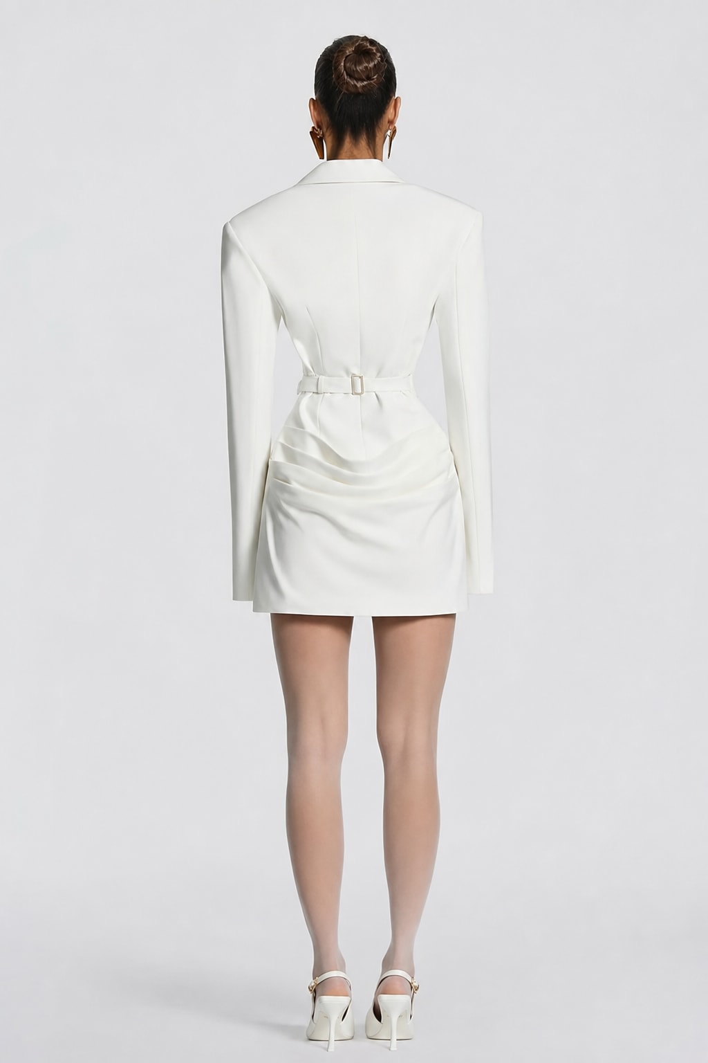 Polyester Slim-Fit V-Neck Mini Dress - 6