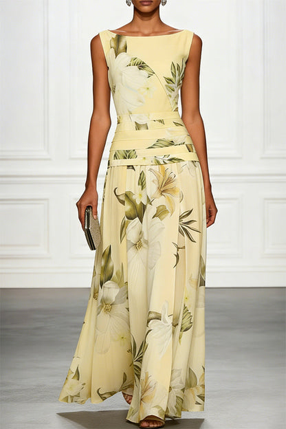 Boat Neck A-Line Maxi Dress - view 5
