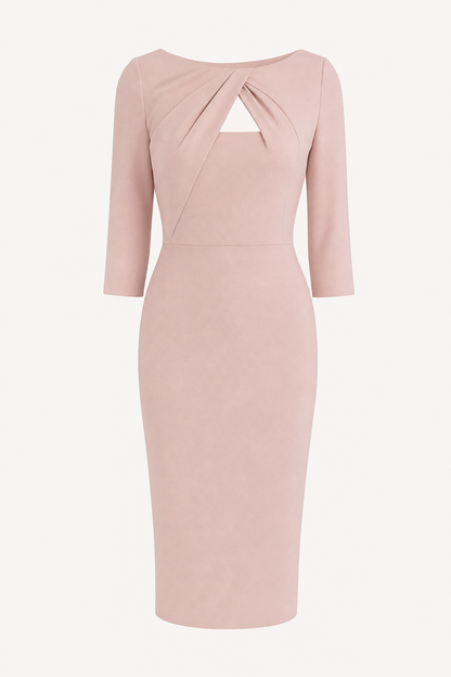 Cutout Waist Slim Fit Midi Dress