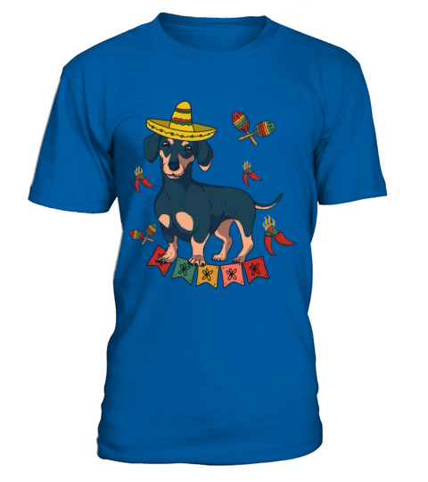 Dachshund Mexican Sombrero Cinco De Mayo Wiener T-Shirt - Royal Blue
