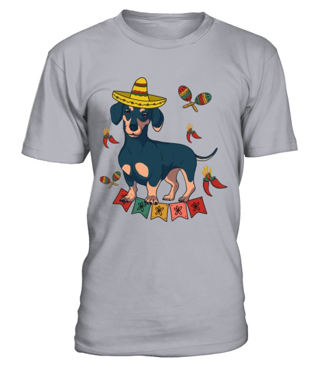 Dachshund Mexican Sombrero Cinco De Mayo Wiener T-Shirt - Sport Grey