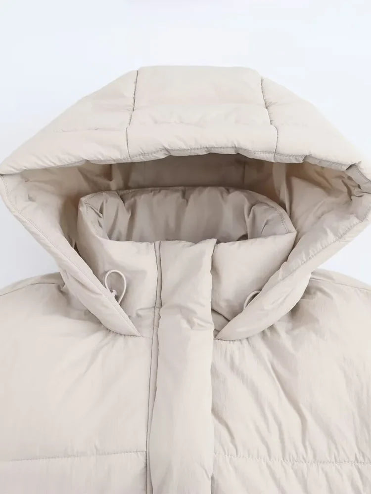 Oversized hooded quilted puffer jacket - view 4