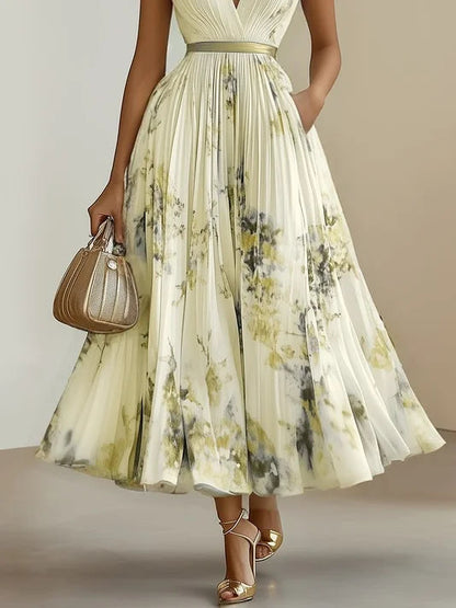 Flowing Wrap V-Neck Midi Dress in Six Colors - view 7