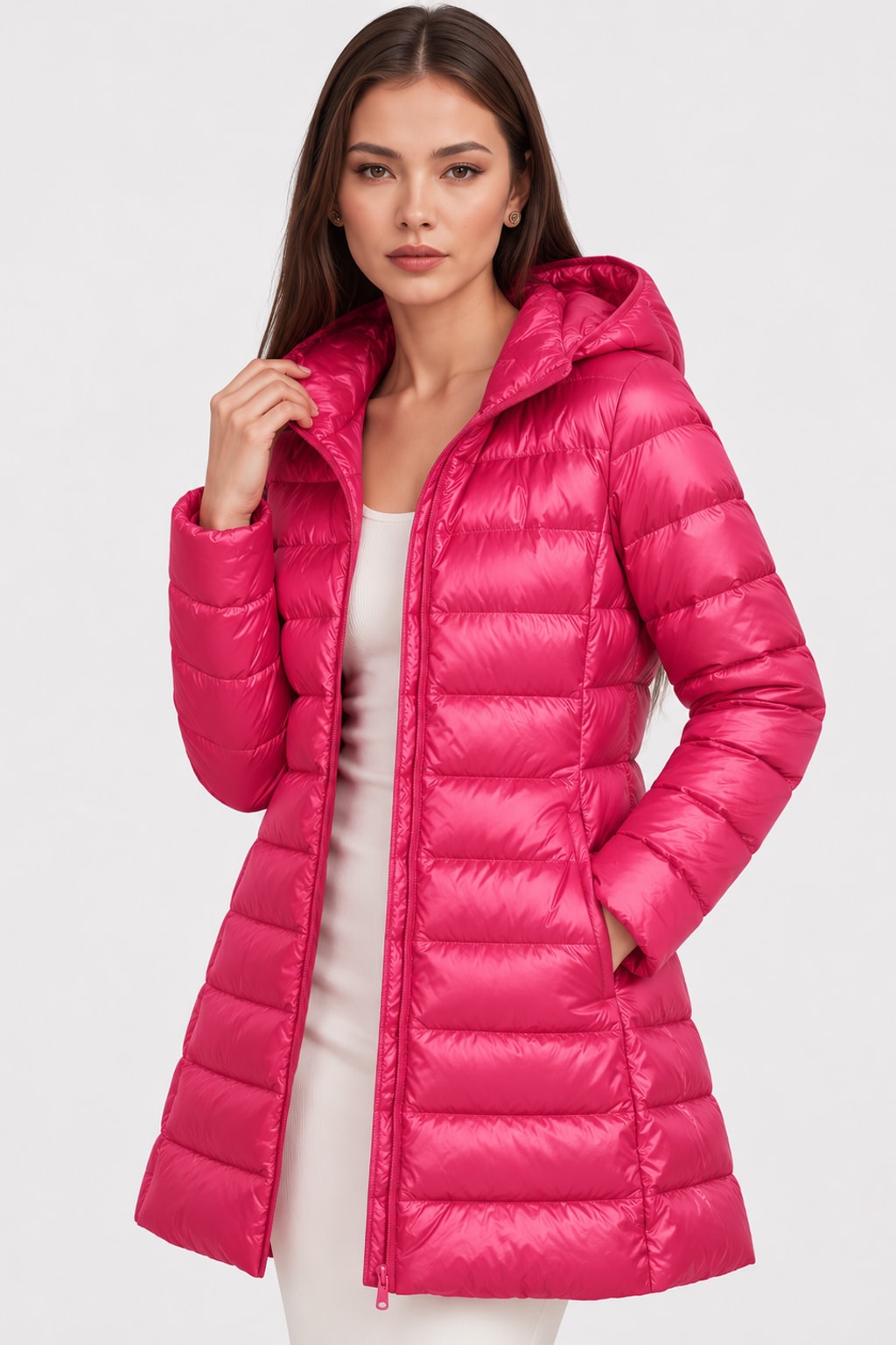 Quilted Outerwear Puffer Jacket With Hood - 8