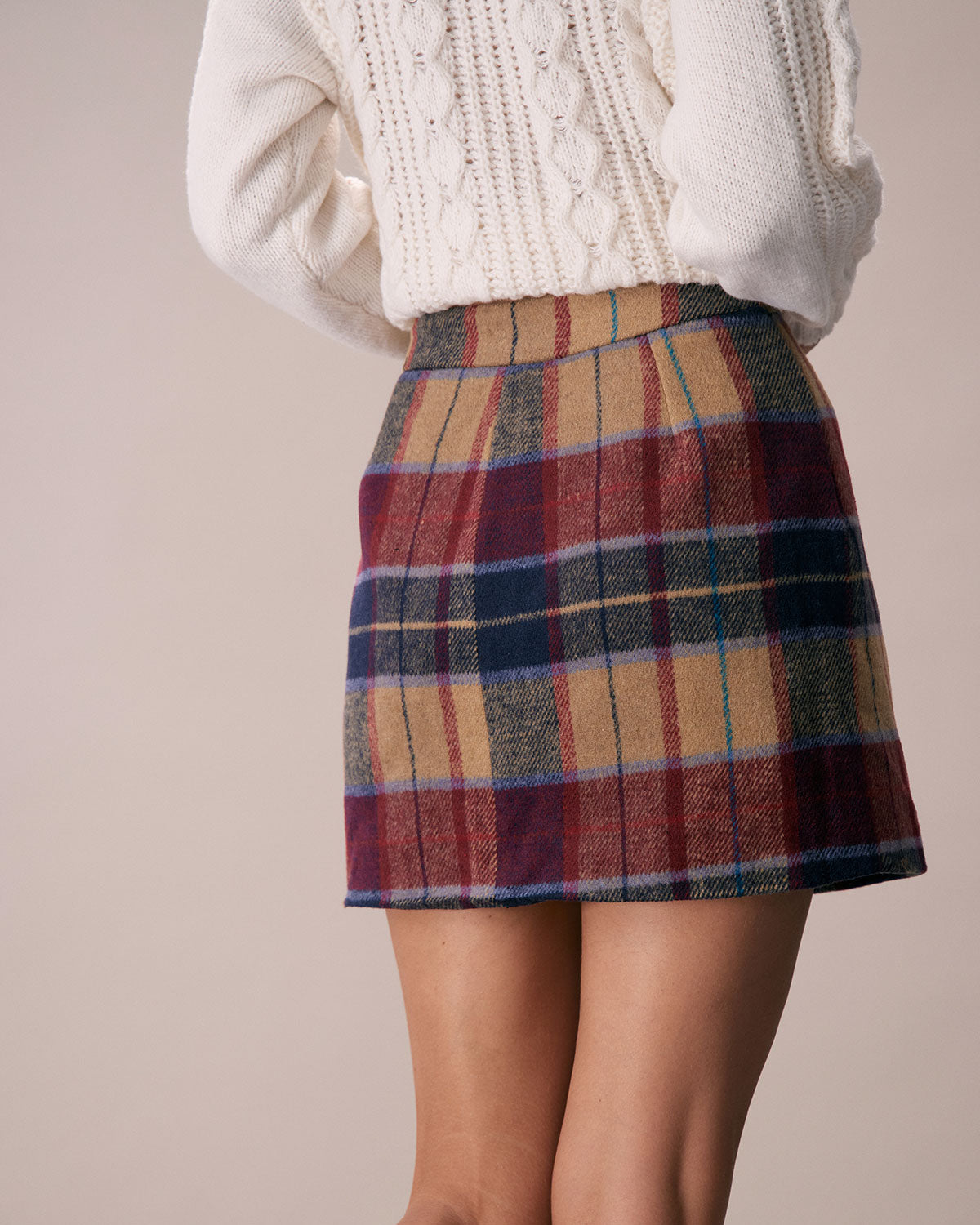 Plaid Mini Skirt With Zipper Fly - view 4