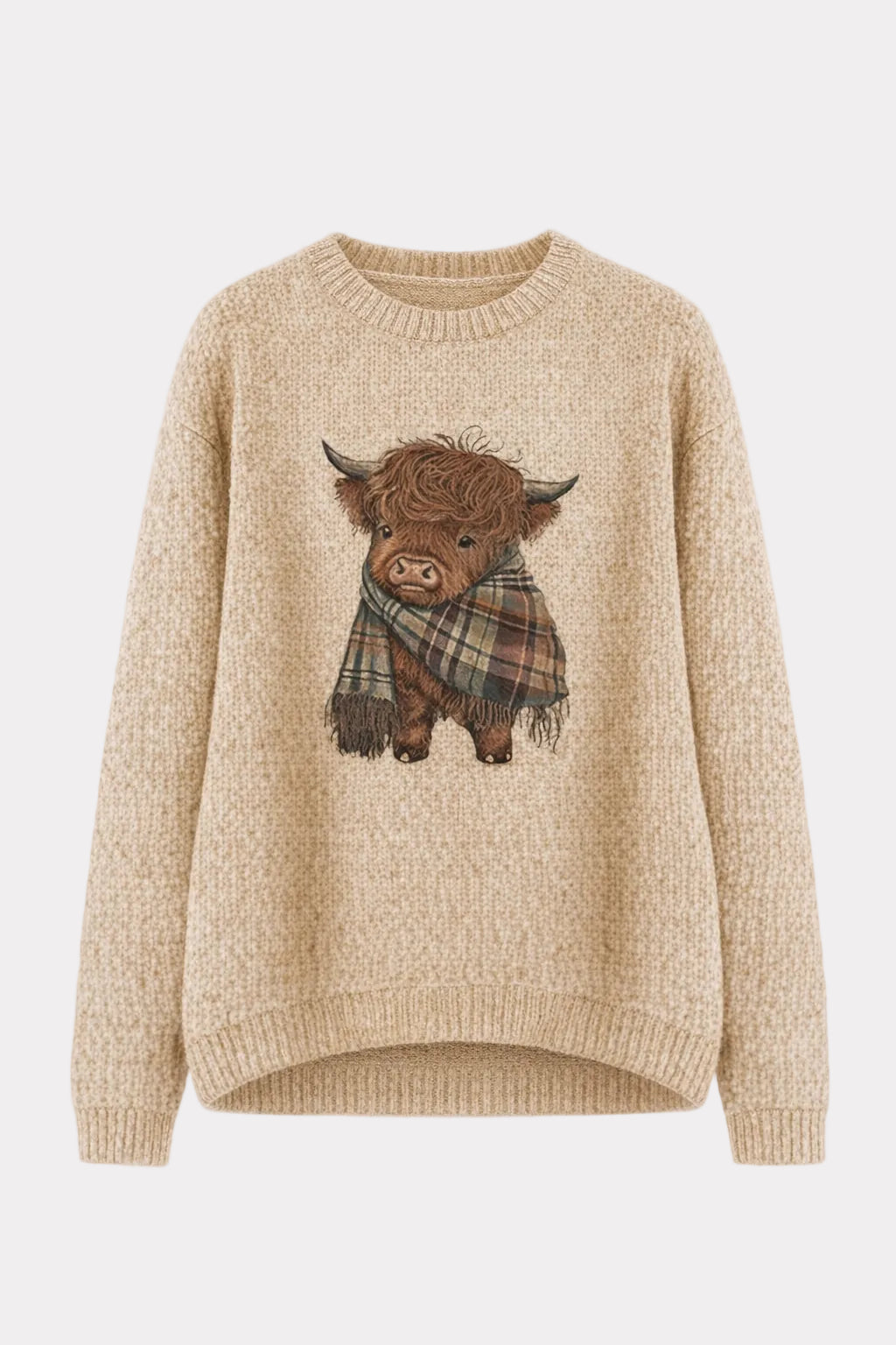 Cotton Crewneck Sweater with Relaxed Fit - 1