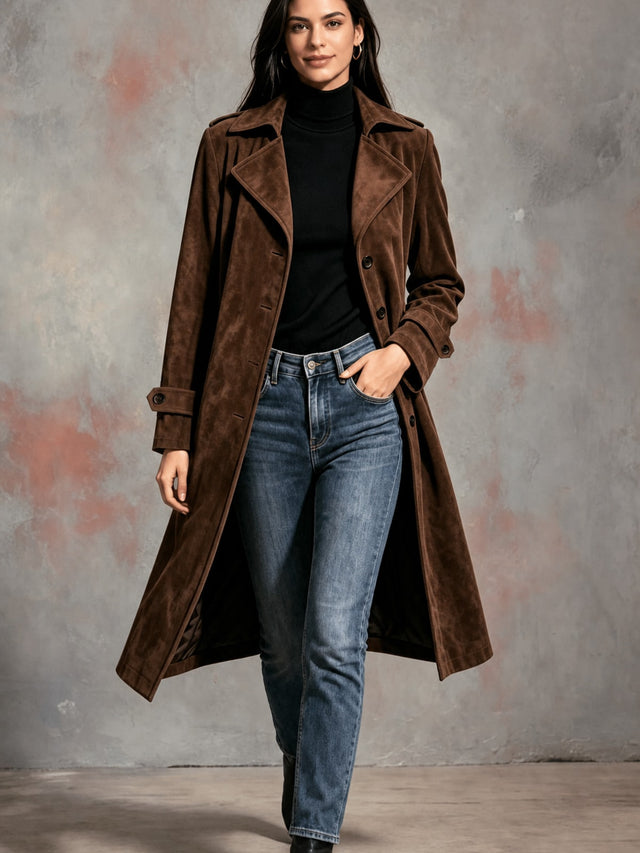 Elegant Longline Structured Coat Flattering Tailored Fit - 2