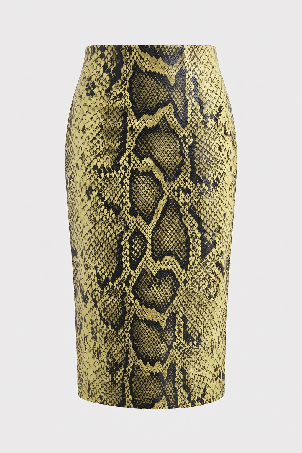 Polyester Midi Pencil Skirt With Back Slit - 1