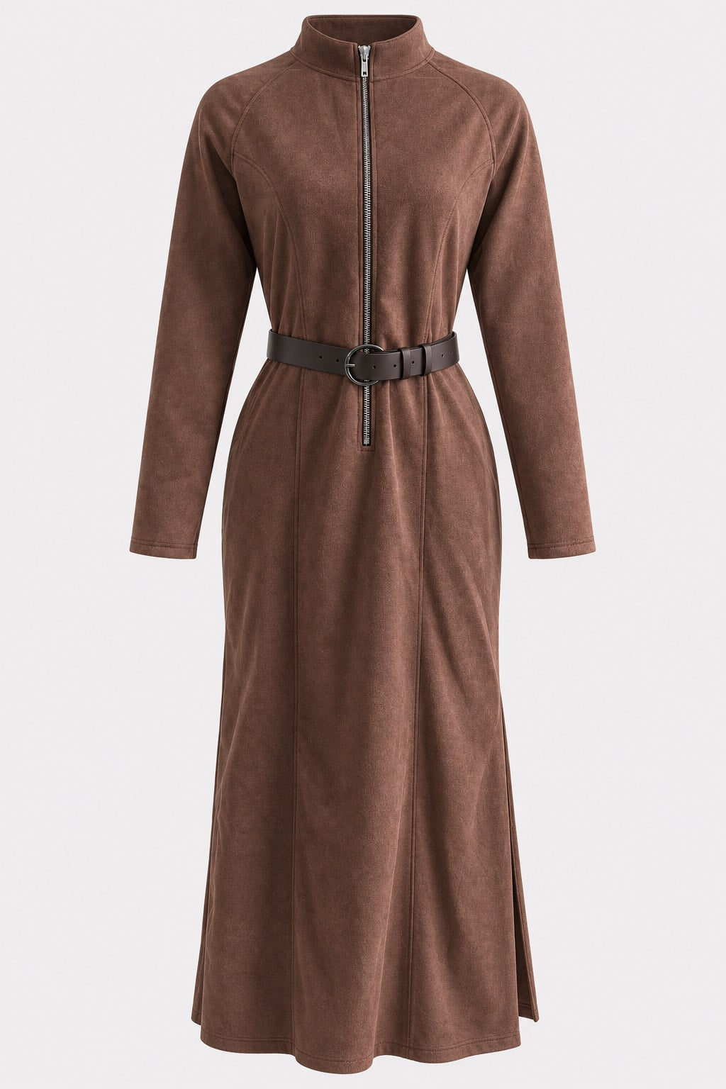 Cashmere Knit Dress Slim Fit With Zipper - 1