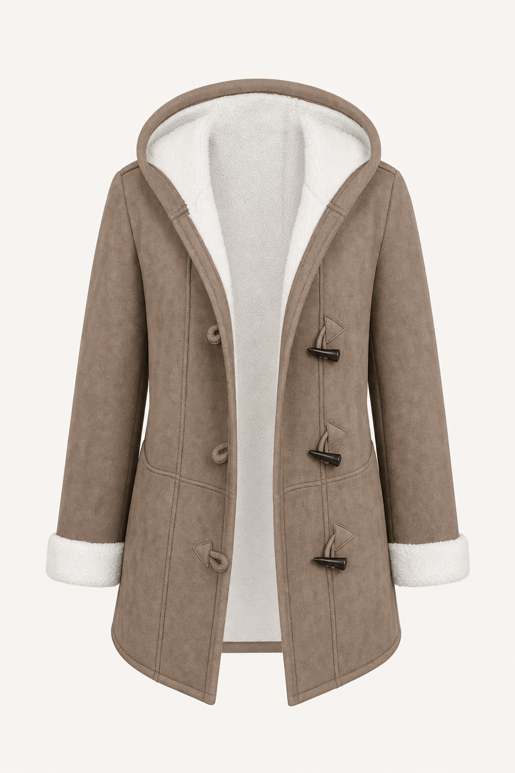 Fleece-Lined Zip Winter Coat with Hood