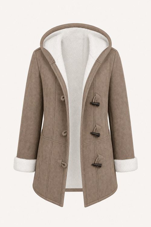 Fleece-Lined Zip Winter Coat with Hood