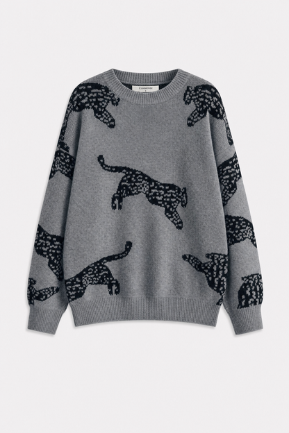 Leopard Print Knit Sweater - view 8